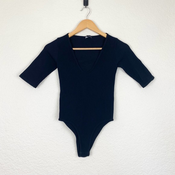 Zara Black Limitless Contour Collection Ribbed Bodysuit Size S - Picture 1 of 6